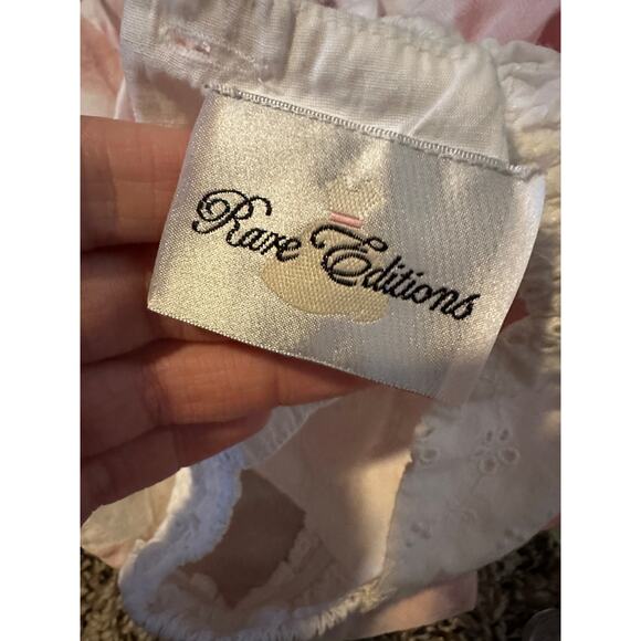 Rare Editions Girls 12M Pink and White Gingham Flower Embroidery Summer Dress - Picture 12 of 12